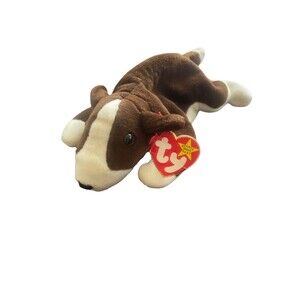 Ty Beanie Baby Bruno Chocolate Brown Bull Terrier Dog 9" 1997